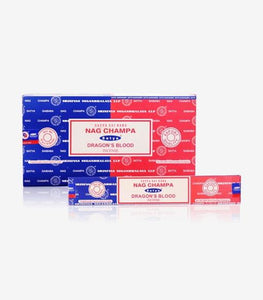 Satya "Nag Champa" Nag Champa  Dragon'S Blood 16G Incense Sticks 16G/ Pack 12 Packs/ Box & Total 192G