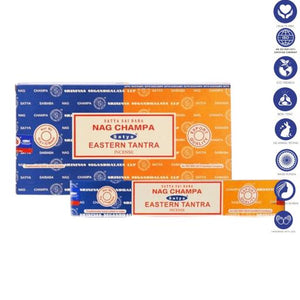 Satya "Nag Champa" Nag Champa  Eastern Tantra 16G Incense Sticks 7.8" 16G/ Pack 12 Packs/ Box & Total 192G