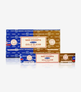 Satya "Nag Champa" Nag Champa  Gold Gleam 16G Incense Sticks 16G/ Pack 12 Packs/ Box & Total 192G