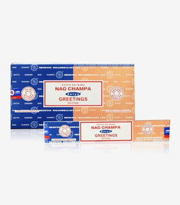 Satya "Nag Champa" Nag Champa  Greetings 16G Incense Sticks 16G/ Pack 12 Packs/ Box & Total 192G