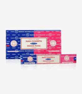 Satya "Nag Champa" Nag Champa  Indian Rose 16G Incense Sticks 16G/ Pack 12 Packs/ Box & Total 192G