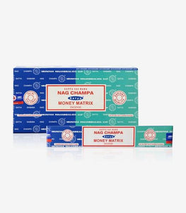 Satya "Nag Champa" Nag Champa  Money Matrix 16G Incense Sticks 16G/ Pack 12 Packs/ Box & Total 192G