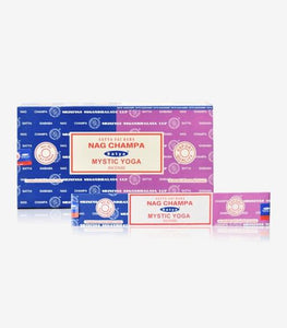 Satya "Nag Champa" Nag Champa  Mystic Yoga 16G Incense Sticks 16G/ Pack 12 Packs/ Box & Total 192G