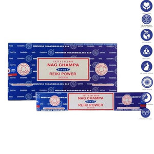 Satya "Nag Champa" Nag Champa  Reiki Power 16G Incense Sticks 7.8" 16G/ Pack 12 Packs/ Box & Total 192G