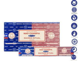 Satya "Nag Champa" Nag Champa  Sacred Ritual 16G Incense Sticks 7.8" 16G/ Pack 12 Packs/ Box & Total 192G