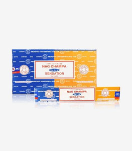 Satya "Nag Champa" Nag Champa  Sensation 16G Incense Sticks 16G/ Pack 12 Packs/ Box & Total 192G