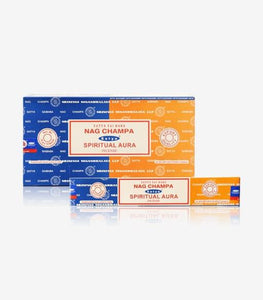 Satya "Nag Champa" Nag Champa  Spiritual Aura 16G Incense Sticks 16G/ Pack 12 Packs/ Box & Total 192G