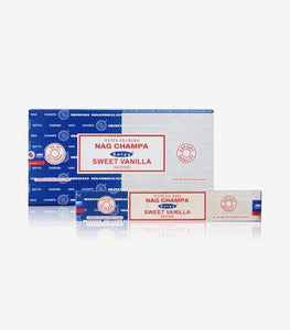 Satya "Nag Champa" Nag Champa  Sweet Vanilla 16G Incense Sticks 16G/ Pack 12 Packs/ Box & Total 192G