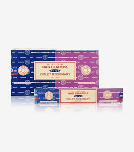 Satya "Nag Champa" Nag Champa  Violet Rosemary 16G Incense Sticks 16G/ Pack 12 Packs/ Box & Total 192G