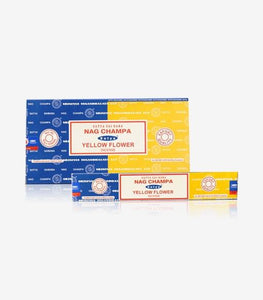 Satya "Nag Champa" Nag Champa  Yellow Flower 16G Incense Sticks 16G/ Pack 12 Packs/ Box & Total 192G