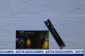 Satya "Nag Champa" Aura Cleansing Incense Sticks 15G 15 G/ Pack 12 Packs/ Box & Total 180G