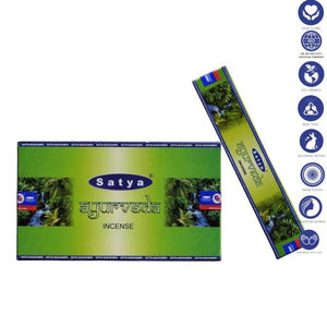 Satya "Nag Champa" Ayurveda Incense Sticks 15G 7.8" 15 G/ Pack 12 Packs/ Box