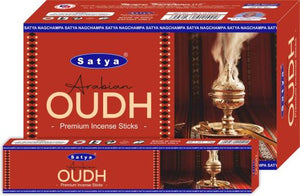 Satya "Nag Champa" Arabian Oudh Premium Incense Sticks 15G 15G /Pack 12 Packs/ Box & Total 180G