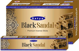 Satya "Nag Champa" Black Sandal Premium Incense Sticks 15G 15G /Pack 12 Packs/ Box & Total 180G