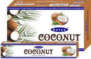 Satya "Nag Champa" Coconut Premium Incense Sticks 15G 15G /Pack 12 Packs/ Box & Total 180G