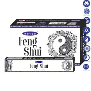 Satya "Nag Champa" Feng Shui Premium Incense Sticks 15G 7.8" 15G /Pack 12 Packs/ Box & Total 180G