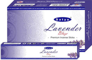 Satya "Nag Champa" Premium Lavender Blaze Incense Sticks 15G 15G /Pack 12 Packs/ Box & Total 180G