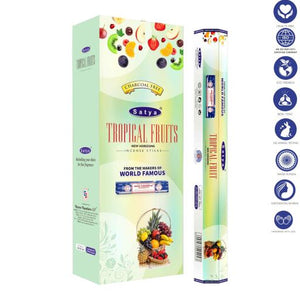 Satya "Nag Champa" Tropical Fruits Incense Sticks & Burns: 45 Minutes/Stick 9" 20 Sticks/Tube 6 Tubes/Box