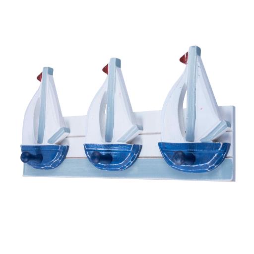 Blue Harbour Clothes Hanger Sailboat White Navy Blue Blue Red