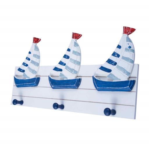 Blue Harbour Clothes Hanger Curve Sailboat White Navy Blue Blue Red