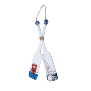 Blue Harbour Large Paddle With Lobster & Rope White Navy Blue