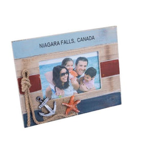 Blue Harbour Picture Frame 4X6" Niagara Falls Canada Red Blue Light Blue Brown