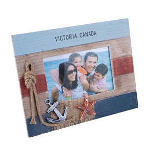 Blue Harbour Picture Frame 4X6" Victoria Canada Red Blue Light Blue Brown