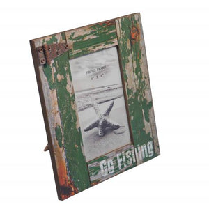 Blue Harbour Picture Frame 4X6" Green "Go Fishing" 4X6