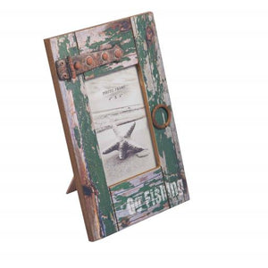 Blue Harbour Picture Frame 4X6" Green "Go Fishing" 4X6