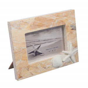 Blue Harbour Picture Frame 4X6" Starfish & Seashell Natural 4X6