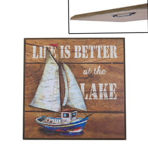 Blue Harbour Plaque Sailboat "Life Is Better At The Lake" 