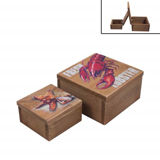 Blue Harbour Box Set Of 2 Lobster / Starfish 