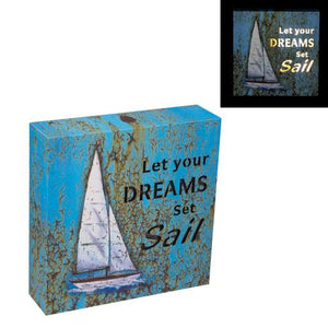 Blue Harbour Plaque Sailboat "Let Your Dreams Set Sail" 