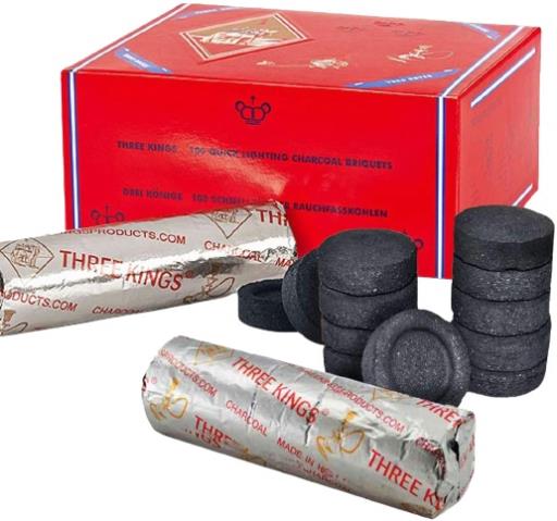 Miscellaneous Three Kings 33Mm Charcoal Tablets 10 Tablets/ Roll 10 Rolls/ Box (7 Gram/ Tablet)