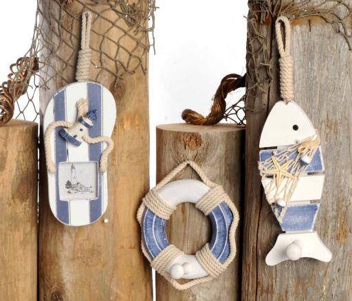 Blue Harbour Clothes Hangers Pic.Fram. Sandal Lifebuoy Fish 