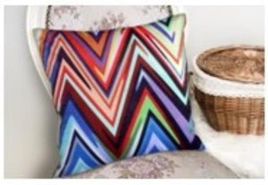 SeasonZ Multi Color Triangle Wave Cushion 18"X18" Including Pillow Inse 