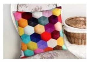 SeasonZ Hexagon Pattern Cushion 18"X18" Including Pillow Insert 