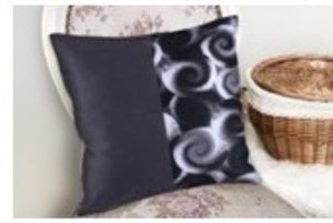 SeasonZ Black Waves Cushion 18"X18" Including Pillow Insert 