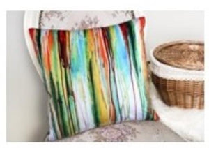 SeasonZ Multi Color Lines Cushion 18"X18" Including Pillow Insert 