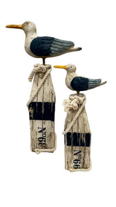 Blue Harbour Seagull On Post Set Of 2 Navy Blue White