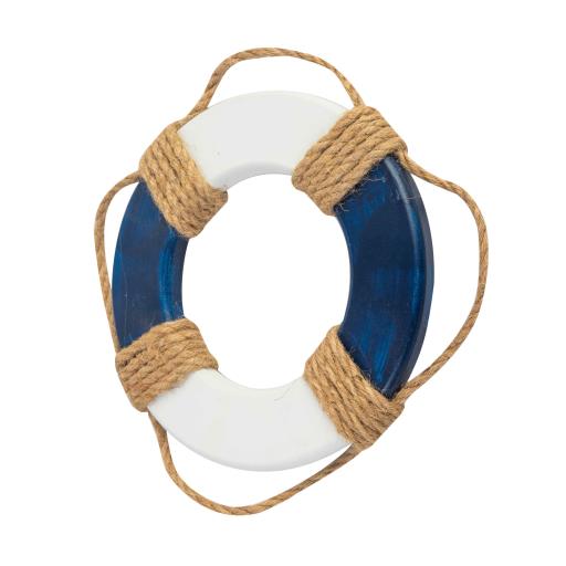 Blue Harbour Lifebuoy With Rope Navy Blue & White Navy Blue White