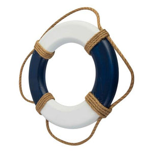 Blue Harbour Lifebuoy With Rope Navy Blue & White Navy Blue White