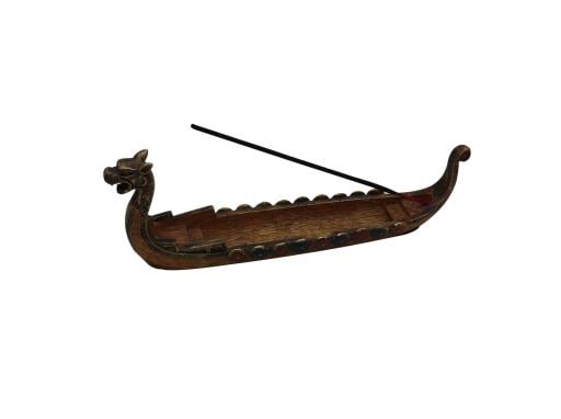 ZenN Incense Holder Dragon Boat Wooden Colour