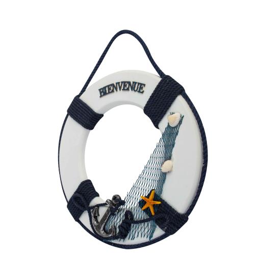 Blue Harbour Lifebuoy Bienvenue Anchor White Navy Blue