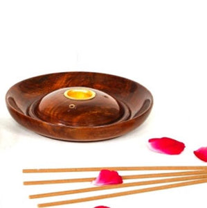 ZenN Incense Stick & Cone Plate Plain Brown Brass