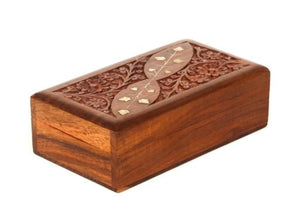 ZenN Box Carved Leaf And Flowers Brown Brass