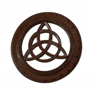 ZenN Plaque Celtic Triquetra 12" Polished Dark Brown