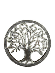 ZenN Plaque Tree Of Life 8" Polished Brown With White Sheding