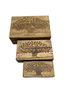 ZenN Box Set Of 3 Tree Of Life Wooden Box