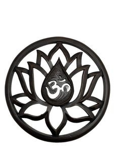 ZenN Plaque Lotus With Om Burn Finishing Light Brown